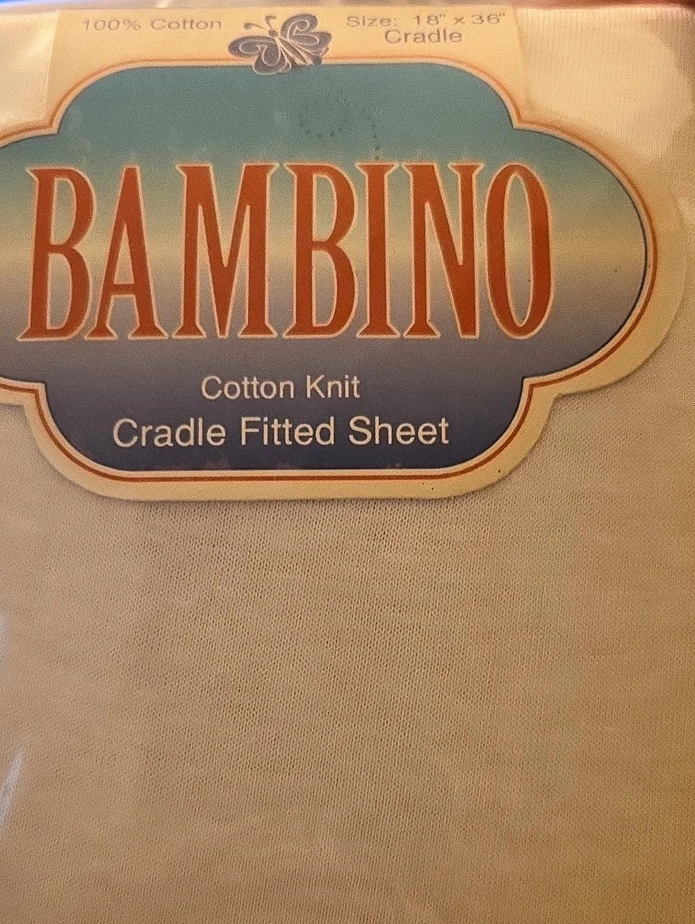 Bambino Cotton Knit Cradle Fitted Sheet Beige 18 x 36